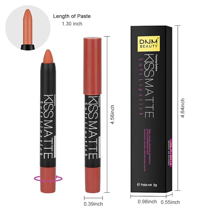 evpct 1Pcs Light Yellow Brown Matte Lipstick and Lip Crayon Liner Pencil for Women Lip Stain Long Lasting Waterproof labiales mate magicos 24 horas originales pintalabios permanente 24 horas 19