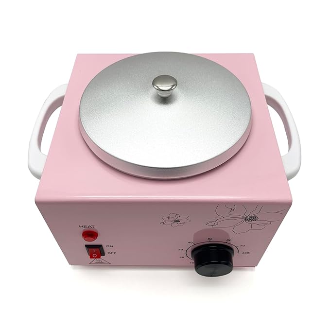 Single Pot Wax Warmer, Professional Electric Wax Heater Machine Facial Skin SPA Equipment with Adjustable Temperature Set(Pink)