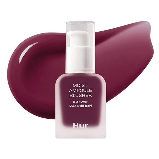 Moist Ampoule Blusher with 50% Moisture Essence | Hydrating & Long-Lasting Blush | 0.68fl.oz (9 Shades) - Berry Purple