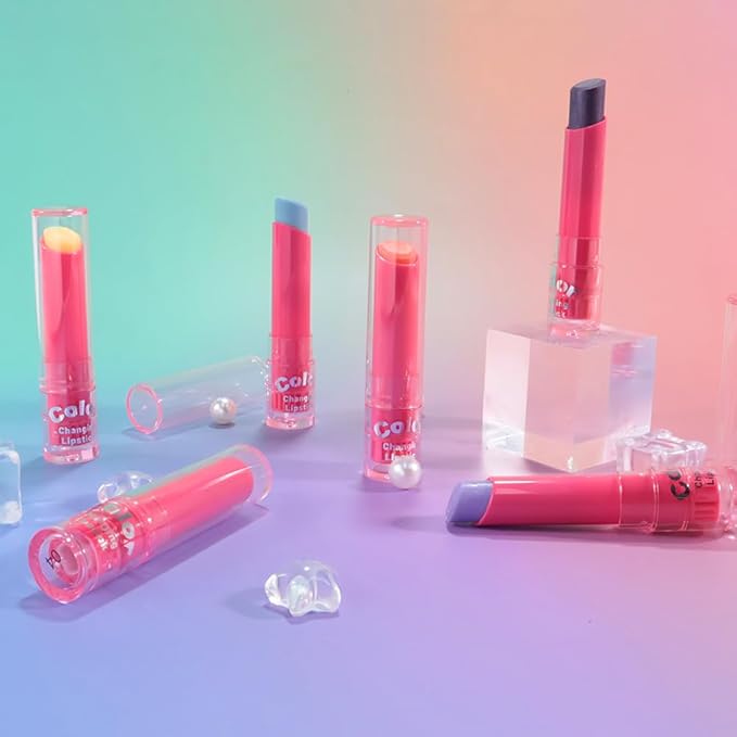 BINGBRUSH Color Changing Lipstick Set, PH Mood Peach Lip Balm and Gloss, Long Lasting Tinted Lip Stain (04# Mint Crush, 1 Count (Pack of 1))