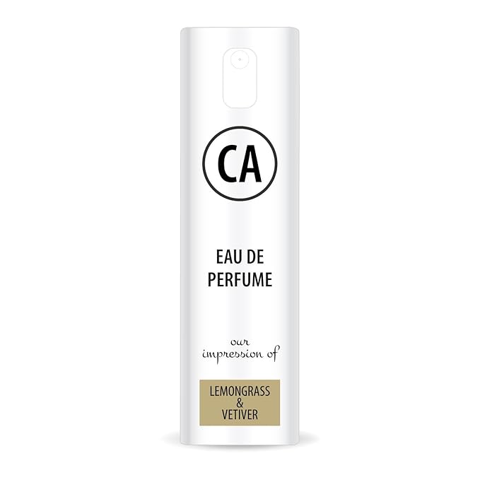 CA Perfume Impression of Lemongrass & Vetiver Unisex Eau De Parfum Woody Aromatic Scent Long Lasting Unisex Fragrance Travel Size TSA Ready for Day and Night Wear 0.33 Fl Oz 10ml