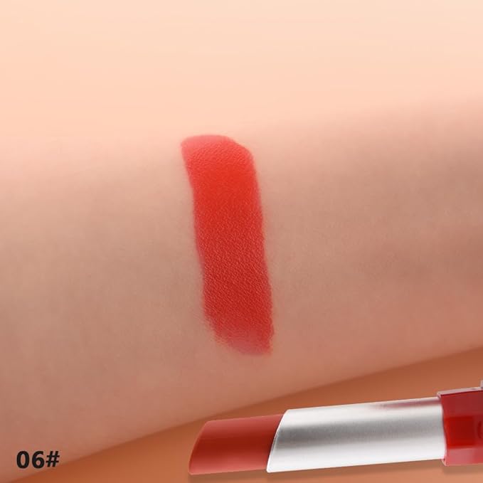 Orange Red Matte Creamy Lipstick for Women, Longwear Lips Gloss Face Paint Stick, Lip Stick Stain Long Lasting Waterproof Easy Application Full Coverage Velvet Gloss for Party Halloween Makeup 06