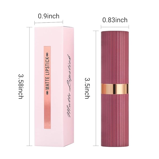 evpct Maroon Wine Red Matte Creamy Lipstick for Women, Long Lasting Waterproof Velvet Lipstick, Lip Stick Crayon Buildable Blendable Creamy Color, Longwear Lip Makeup Cruelty-free 24 hours original 03