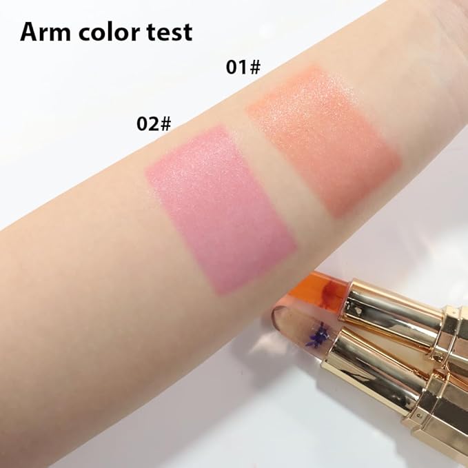 BINGBRUSH PH Color Changing Lipstick – Jelly Flower Lip Balm, Temperature-Activated Moisturizing Lip Tint, Long-Lasting Crystal Clear Lipstick for Women, Natural Glow & Hydration(01# Blood Rose)