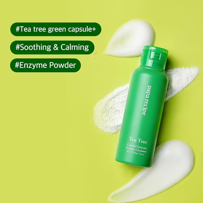 Papa Recipe Tea Tree Enzyme Powder Cleanser – Gentle Exfoliating Facial Wash for Sensitive Skin – Low pH Korean Skincare Face Wash for Clearer, Calmer Skin