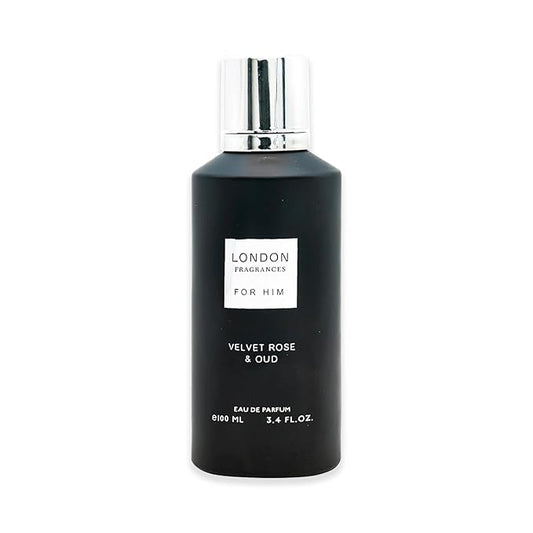 London Fragrances - Velvet Rose and Oud - Bergamot, Patchouli, Sandalwood Cologne for Men - Long Lasting Perfume for Men - 3.4 oz