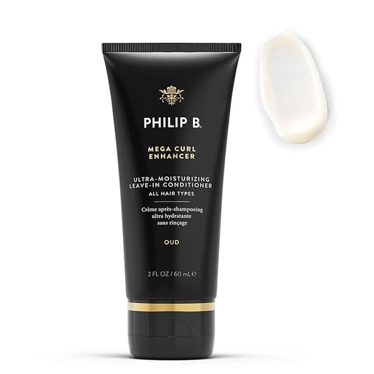 PHILIP B Mega Curl Enhancer, 2 fl. oz. (60 ml) - Ultra-Moisturizing Leave-in Conditioner, Repairs Dry Strands, Tames Frizz