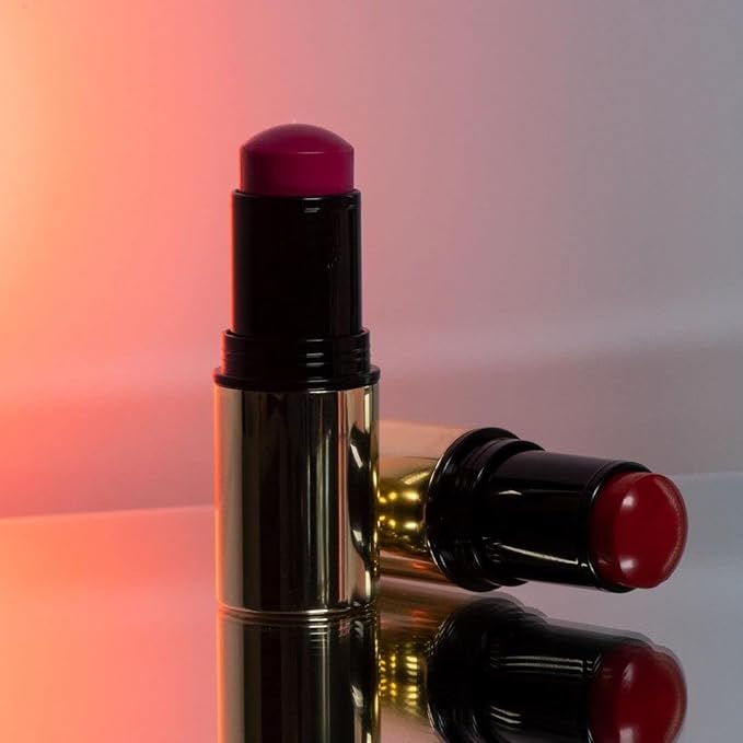 MAKE Beauty Heat Stroke Cream Blush Stick for Cheeks with Natural Hydrating Dewy Finish. Creamy Gel Blush Balm - Shade Feverish, Classic Red Cheek Tint