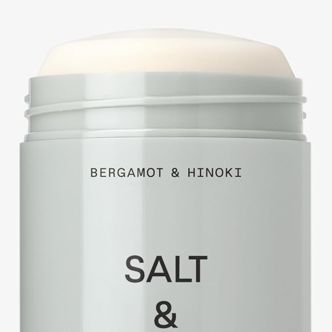 SALT & STONE Aluminum Free Deodorant | Extra Strength 48 Hour Protection for Women & Men | Made with Seaweed Extracts, Niacinamide & Prebiotics (Bergamot & Hinoki)