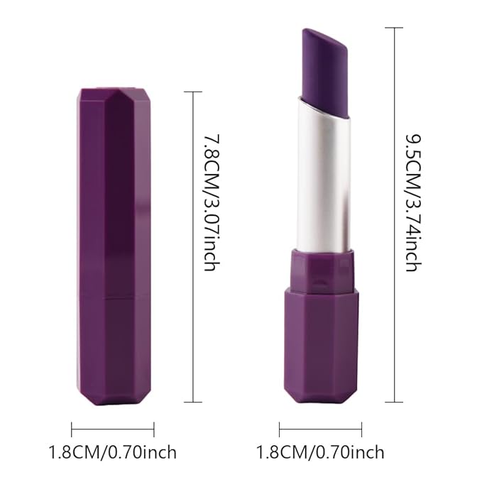 Plum Purple Matte Creamy Lipstick for Women, Longwear Lip Gloss Face Paint Stick, Lip Stick Stain Long Lasting Waterproof Easy Application Full Coverage Velvet Gloss for Party Halloween Makeup 10