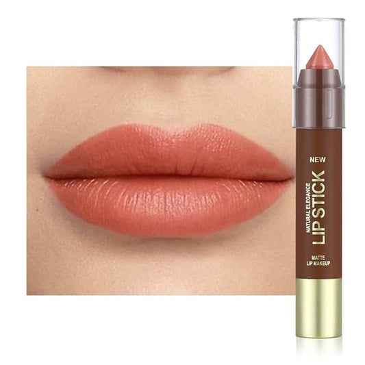 Coral Pink Matte Lipstick Crayon for Women, 24 Hour Lipstick Lip Liner Pencil Long Lasting Waterproof Smudge Proof, Vegan & Cruelty-Free, Neutral lip liner marker Easy Application Full Coverage B02#