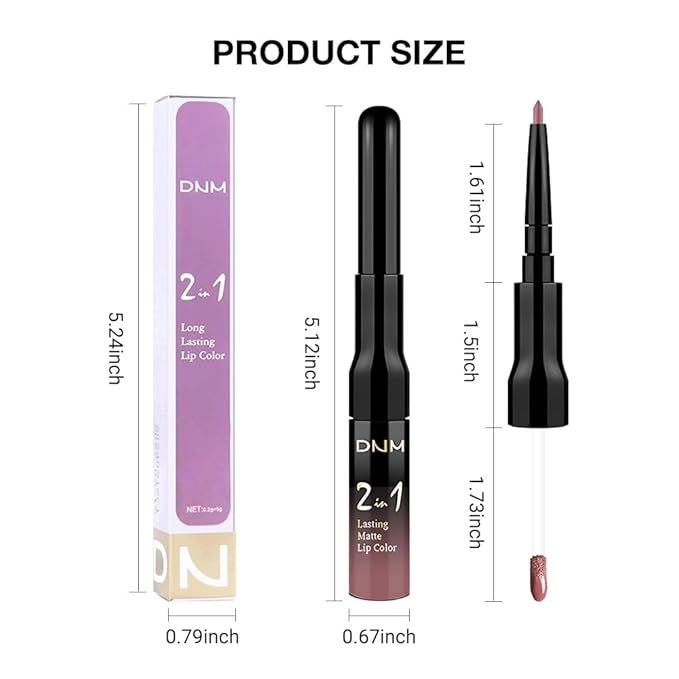 Kaely 2-in-1 Matte Lipstick and Lip Liner, Liquid Lip Stain Makeup for women Long Lasting Waterproof Smudge Proof, labiales matte mate larga duracion listip 24 hours originales, 34 Mauve