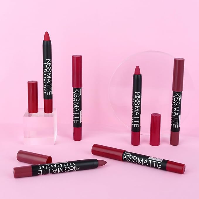 BINGBRUSH Smooth Longwear Lipstick Pack Set, Matte Color Stick Ultimate Lip Crayon for Makeup Collection - Waterproof Velvet Lipgloss Lip Stain (14#)