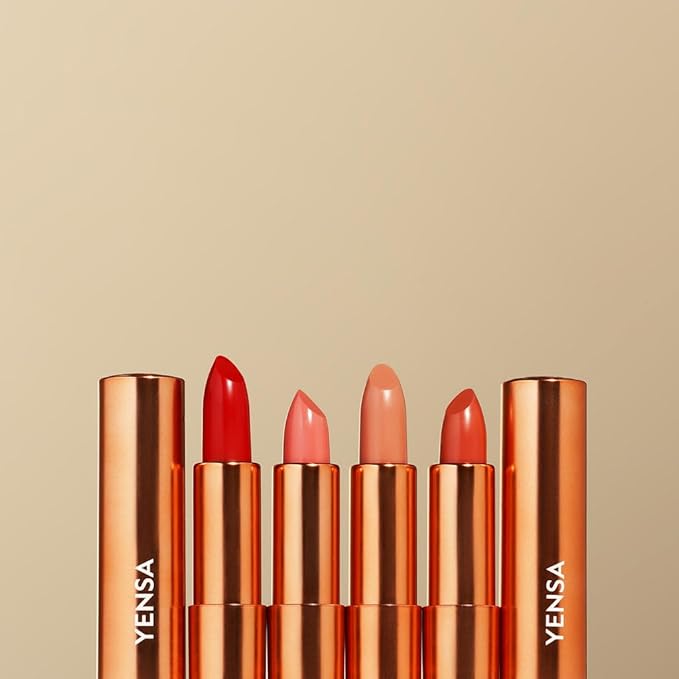 YENSA Vibrant Silk Hydrating Lip Stick - Long Lasting Lipstick with Hyaluronic Acid, Vitamin E & Super Oils - High Pigment Color & Semi Glossy Finish - Moisturizing Formula - Confidence (0.12 oz)