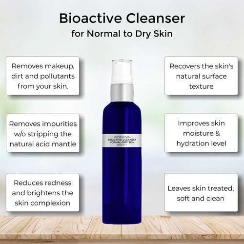BIONOVA Bioactive Cleanser Normal to Dry Skin - Non-Foaming Facial Cleanser Provides a Gentle Deep Clean Face Wash and Ultra-Hydrating and Moisturizing Treatment (4.5 fl oz)