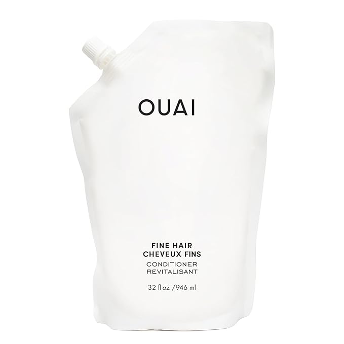 OUAI Fine Hair Conditioner Refill - Volumizing Conditioner Made with Keratin, Biotin and Chia Seed Oil - Adds Softness, Bounce and Volume - Free from Parabens, Sulfates, and Phthalates (32 Oz)