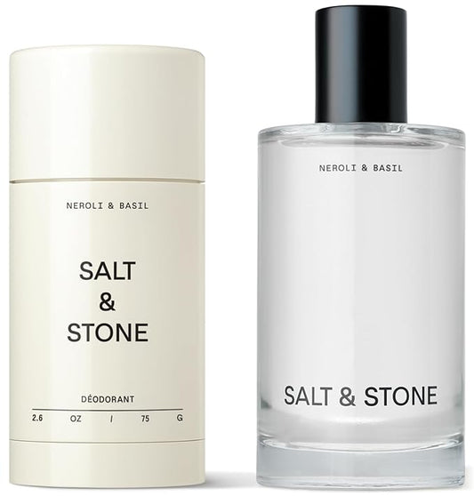 Salt & Stone Signature Scent Duo Set | 48 Hour Aluminum-Free Deodorant & Hydrating Body Mist | Skincare-Infused Deodorant & Body Spray | Neroli & Basil