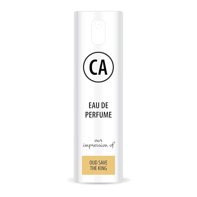 CA Perfume Impression of Oud Save The King Unisex Eau De Parfum Amber Scent Long Lasting Unisex Fragrance Travel Size TSA Ready for Day and Night Wear 0.33 Fl Oz 10ml
