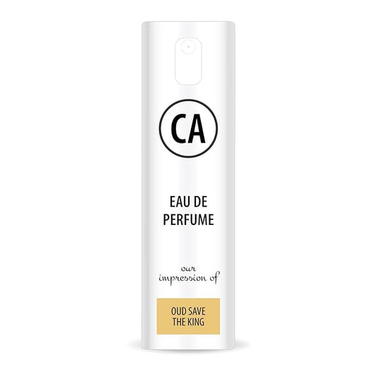 CA Perfume Impression of Oud Save The King Unisex Eau De Parfum Amber Scent Long Lasting Unisex Fragrance Travel Size TSA Ready for Day and Night Wear 0.33 Fl Oz 10ml