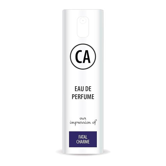 CA Perfume Impression of Fatal Charme Unisex Eau De Parfum Floral Woody Musk Scent Long Lasting Unisex Fragrance Travel Size TSA Ready for Day and Night Wear 0.33 Fl Oz 10ml