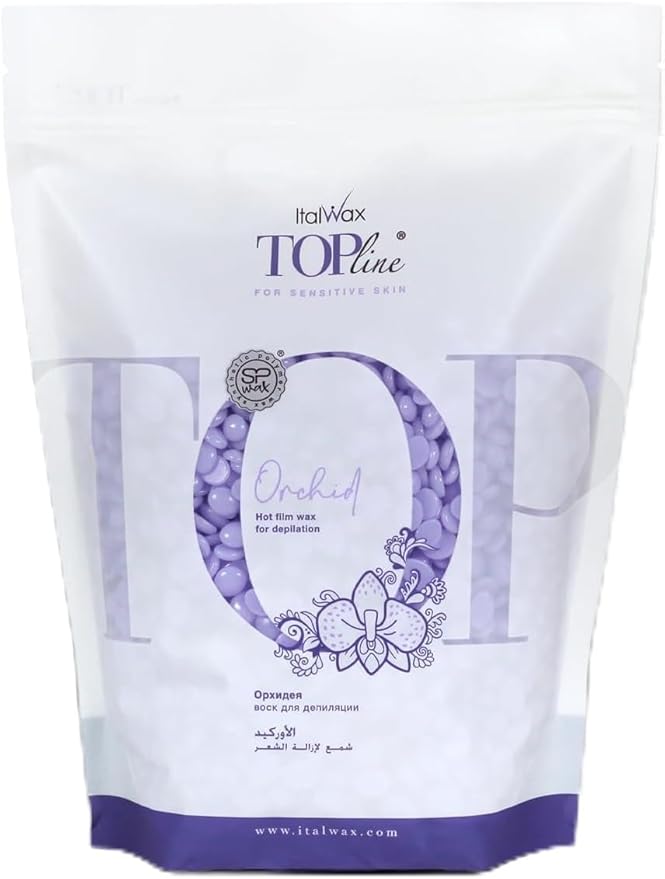 Italwax Top Line Orchid Jelly Wax 1.65lb (750g) – Transparent Fast-Setting Violet Gel with Strong Grip and floral fragrance, Ideal for Bikini & Underarms, Elastic and Easy to Control – Made in Italy