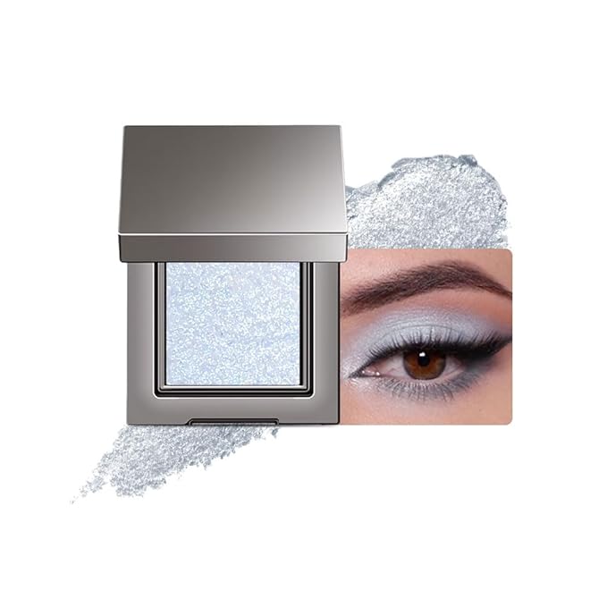 Single Glitter Eyeshadow Palette Makeup– velvet Cream Shimmer MIni Eye Shadow,Velvet Eyeshadow Palette –Shimmer Eye Makeup – Vegan& Cruelty-Free. (04#Light blue glitter, 1 Count (Pack of 1))