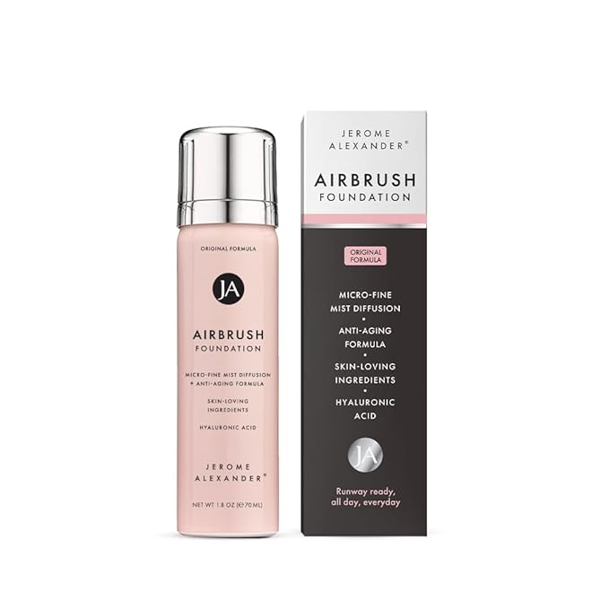 Jerome Alexander MagicMinerals AirBrush Foundation, Spray Makeup with Skincare Active Ingredients, Ultra-Light, Buildable, Full Coverage Formula (Dark Espresso)