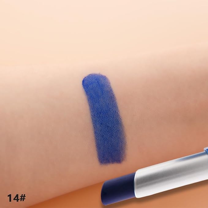 Steel Blue Matte Creamy Lipstick for Women, Longwear Lip Gloss Face Paint Stick, Lip Stick Stain Long Lasting Waterproof Easy Application Full Coverage Velvet Gloss for Party Halloween Makeup 14