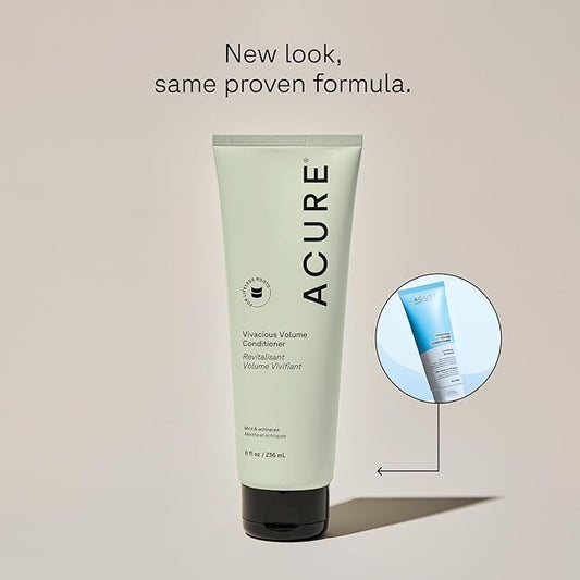 Acure Vivacious Volume Conditioner - Volumizing Conditioner for Women & Men, Lightweight & Moisturizing for Fine, Thinning Hair, Boost & Lift Thin Hair, Paraben & Sulfate Free, Vegan- 8 fl oz (2 Pack)