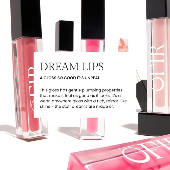 OFIR Surreal Shine Plumping Lip Gloss for Women | Clear, Non-Sticky, Hydrating Lip Gloss with Menthol & Vitamin E | High Shine, Vegan, Cruelty-Free | Doll - Shimmery Light Pink | 0.15 FL OZ