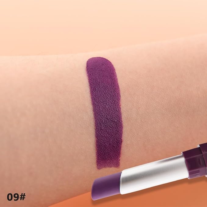Dark Magenta Matte Creamy Lipstick for Women, Longwear Lip Gloss Face Paint Stick, Lip Stick Stain Long Lasting Waterproof Easy Application Full Coverage Velvet Gloss for Party Halloween Makeup 09