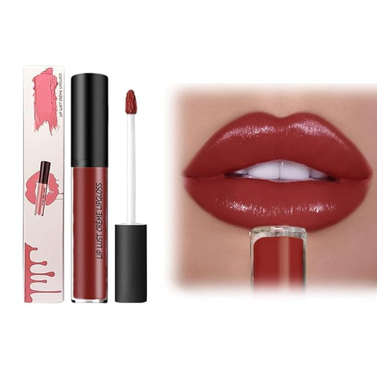 12 Color Cream Lip Gloss, 2025 New Long-Lasting Moisturizing Velvet Lip Lipstick, Waterproof, Non-Fading, Hydrating Tint Natural Jelly Lipstick Suitable for Girls and Women (#9)