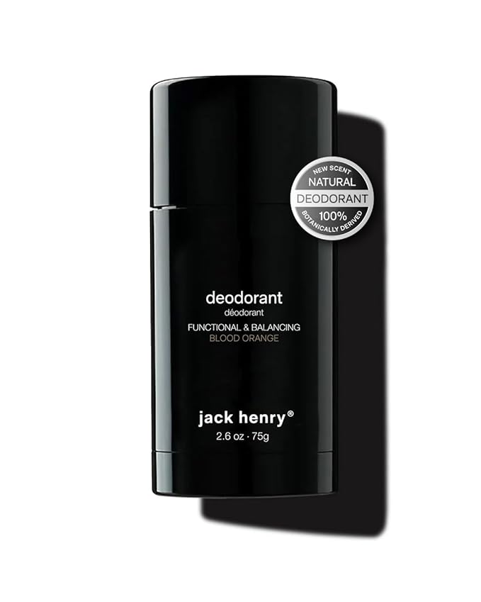 Jack Henry Natural Deodorant for Men & Women, Blood Orange Scent, Aluminum Free Deodorant with Shea Butter, Probiotics, Vegan Plant Based, Long Lasting, Baking Soda Free with Coconut MCT, 2.65 oz