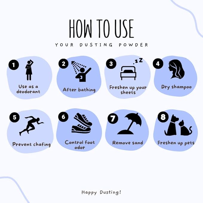 Vanilla Talc-Free Dusting Powder with Arrowroot, Oats, Zinc & Magnesium - Soothing Body Powder for Women, Chafing & Deodorizing, Baby Powder Alternative, Foot & Shoe Freshener