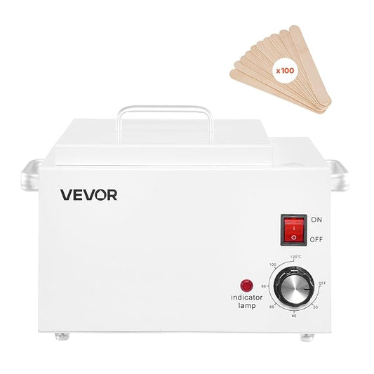 VEVOR Single Wax Warmer, 3000ML 300W Professional Wax Warmer for Hair Removal, 32 ℉- 248 ℉ Adjustable & Non-Stick Waxing Heater Pot with 100PCS Waxing Sticks for Home Use, Beauty Salon, Spa
