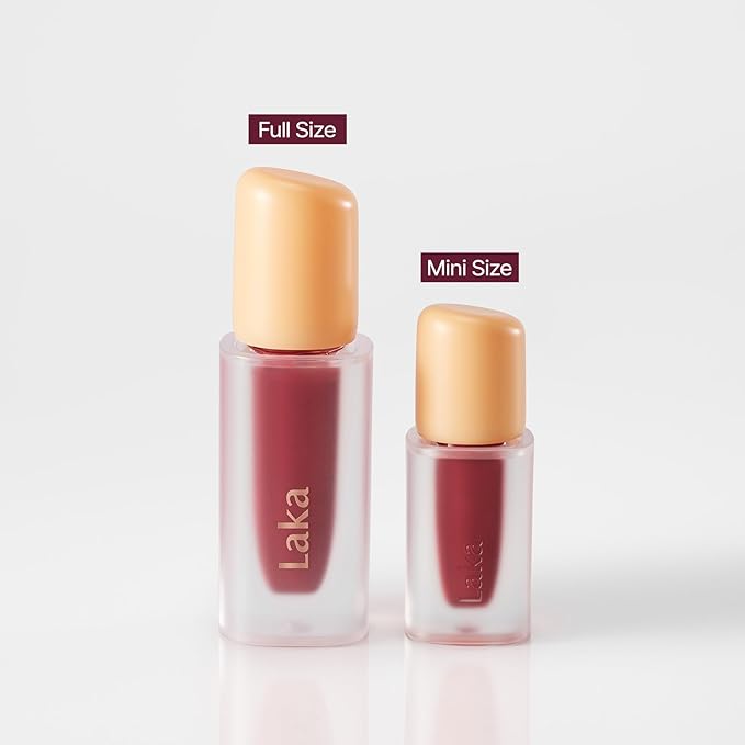 Laka Fruity Glam Lip Tint Mini, 1.9g/0.07oz, Glowing Lip Stain with Wide Color Spectrum, Hydrating & Lightweight Texture, Long-Lasting Bold Stain, Non-Sticky, Vegan, K-Beauty (#149 Beans)