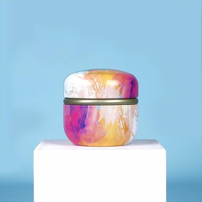 Body Powder Puff and Container for Dusting Powder, Women Powder Puff and Powder Case for Bath and Travel (Abstractionism)