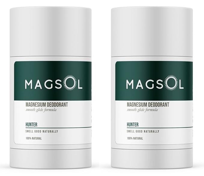 Natural Deodorant for Men - Aluminum Free, Baking Soda Free, 4 Total Ingredients, 2 Pack (Hunter)