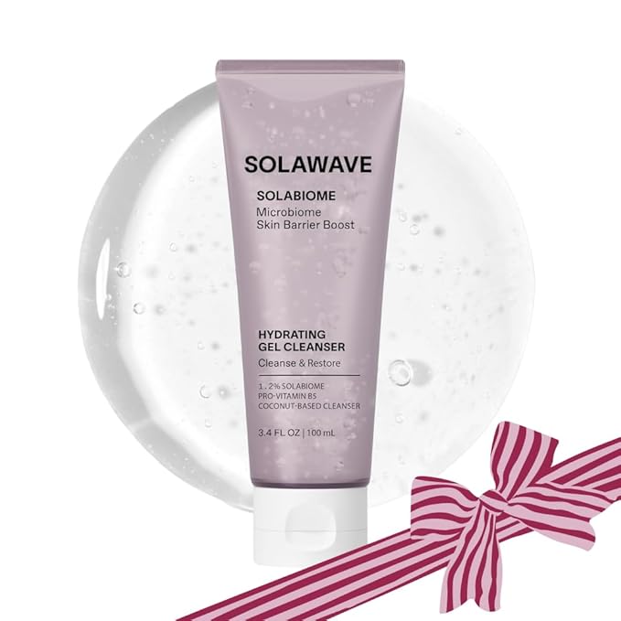 Solawave Probiotic Gel Facial Cleanser with Prebiotics and Pro Vitamin B5, Hydrating and Soothing Formula to Remove Makeup and Reduce Blemishes - Non-Comedogenic for All Skin Types (3.4 FL OZ)
