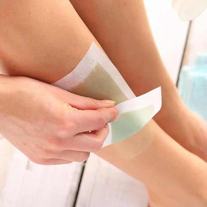 Wax Strips 60 Strips body wax strips Wax Strips for Hair Removal Facial Hair Removal for Women Waxing Kit for Face, Body, Arms, Legs, Chest, Back, Bikini & Brazilian 6 bagsCalming Oil Wipes (60)
