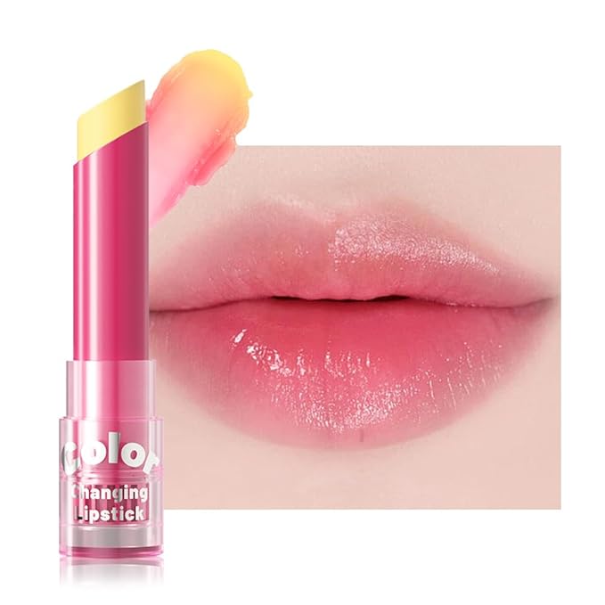BINGBRUSH Color Changing Lipstick Set, PH Mood Peach Lip Balm and Gloss, Long Lasting Tinted Lip Stain (01# Sunshine Blush, 1 Count (Pack of 1))