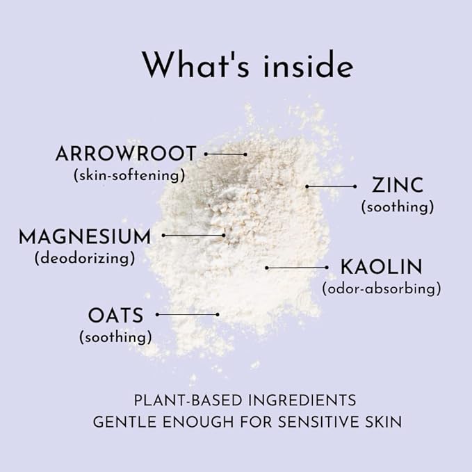 Vanilla Talc-Free Dusting Powder with Arrowroot, Oats, Zinc & Magnesium - Soothing Body Powder for Women, Chafing & Deodorizing, Baby Powder Alternative, Foot & Shoe Freshener