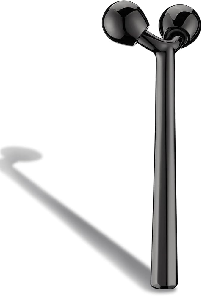 Tekson Face Roller, Facial Metal Massager, Massage Tool for face (Black)