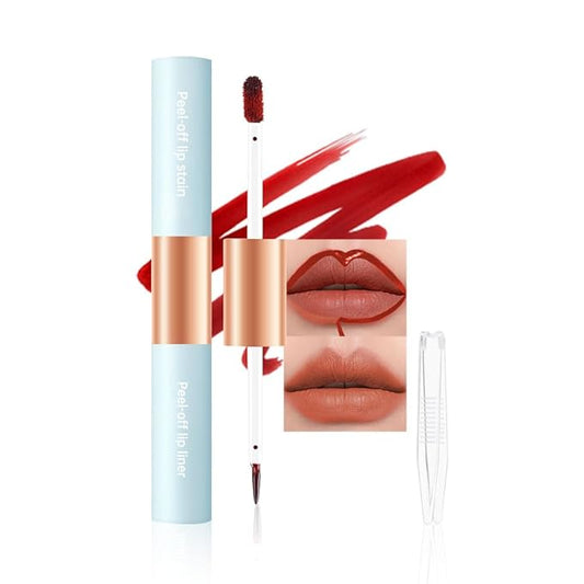 Matte Lip Stain Peel Off Lip Gloss& Lip Liner 2-in-1: One end defines lips with precision liner, the other peels off to reveal long-lasting, waterproof, smudge-proof, transfer-proof matte color.1#