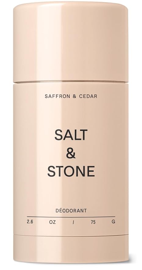 SALT & STONE Aluminum Free Deodorant | Extra Strength 48 Hour Protection for Women & Men | Made with Seaweed Extracts, Niacinamide & Prebiotics (Saffron & Cedar)
