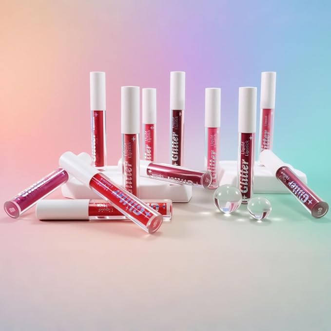 Dark Purple Metallic Lipstick for Women,Lightweight Glitter Sparkling Liquid Lipsticks,Shimmer Lip Gloss Stain Long Lasting Waterproof Smudge Proof Non-Drying 24 Hour Full Coverage Lip Makeup,Vegan