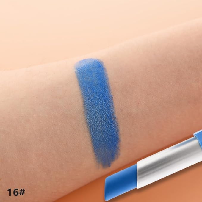 Light Blue Matte Creamy Lipstick for Women, Longwear Lip Gloss Face Paint Stick, Lip Stick Stain Long Lasting Waterproof Easy Application Full Coverage Velvet Gloss for Party Halloween Makeup 16
