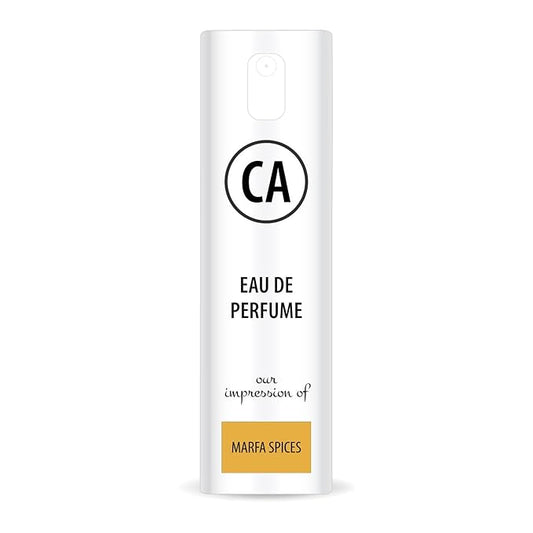 CA Perfume Impression of Marfa Spices Unisex Eau De Parfum Amber Floral Scent Long Lasting Unisex Fragrance Travel Size TSA Ready for Day and Night Wear 0.33 Fl Oz 10ml