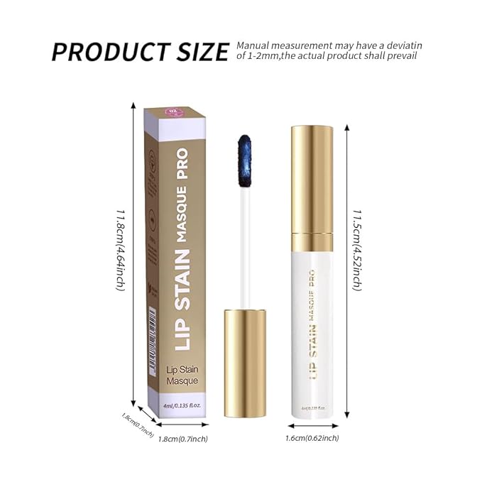 Lip Stain - Wipe-Off & Peel Off Lip Color | Waterproof, Long Lasting, Transfer-Resistant, Smudge-Proof Lip Tint | Easy Wipe Finish, High Pigment | All-Day Vibrant Kiss-Proof Lip Stain, brown