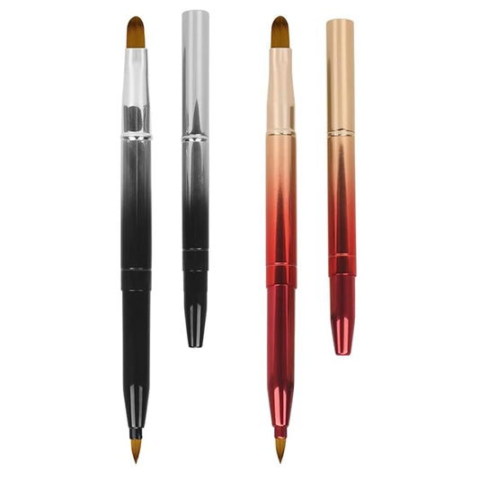 Unaone [2 Pack] Lip Brush for Lipstick, Retractable Lip Brushes, Dual-ended Makeup Brush for Lipstick Lip Gloss, Include Lid